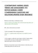 CONTEMPORARY NURSING ISSUES&NewLine;TRENDS AND MANAGEMENT 9TH&NewLine;EDITION BARBARA CHERRY&NewLine;COMPREHENSIVE QUESTIONS AND&NewLine;SOLUTIONS UPDATED STUDY RESOURCE
