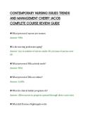 CONTEMPORARY NURSING ISSUES TRENDS&NewLine;AND MANAGEMENT CHERRY JACOB&NewLine;COMPLETE COURSE REVIEW GUIDE