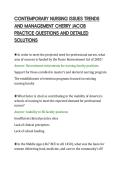 CONTEMPORARY NURSING ISSUES TRENDS&NewLine;AND MANAGEMENT CHERRY JACOB&NewLine;PRACTICE QUESTIONS AND DETAILED&NewLine;SOLUTIONS&NewLine;