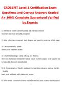 Crossfit level 1 Certification Exam Latest 2026 Actual Questions & Verified All Correct Answers &lpar;Latest 2026 &sol; 2027 Update&rpar; A&plus; Grade 100&percnt; Guarantee Verified by Experts