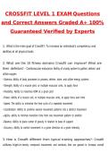 Crossfit Level 1 Exam Latest 2026 Actual Questions & Verified All Correct Answers &lpar;Latest 2026 &sol; 2027 Update&rpar; A&plus; Grade 100&percnt; Guarantee Verified by Experts