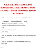 Crossfit Level 1 Trainer Test Latest 2026 Actual Questions & Verified All Correct Answers &lpar;Latest 2026 &sol; 2027 Update&rpar; A&plus; Grade 100&percnt; Guarantee Verified by Experts