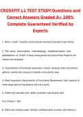 CROSSFIT L1 TEST STUDY Latest 2026 Actual Questions & Verified All Correct Answers &lpar;Latest 2026 &sol; 2027 Update&rpar; A&plus; Grade 100&percnt; Guarantee Verified by Experts