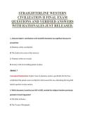 STRAIGHTERLINE WESTERN&NewLine;CIVILIZATION II FINAL EXAM&NewLine;QUESTIONS AND VERIFIED ANSWERS&NewLine;WITH RATIONALES JUST RELEASED&period;