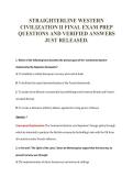 STRAIGHTERLINE WESTERN&NewLine;CIVILIZATION II FINAL EXAM PREP&NewLine;QUESTIONS AND VERIFIED ANSWERS&NewLine;JUST RELEASED&period;