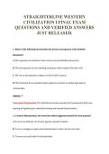 STRAIGHTERLINE WESTERN&NewLine;CIVILIZATION I FINAL EXAM&NewLine;QUESTIONS AND VERIFIED ANSWERS&NewLine;JUST RELEASED&period;