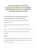 STRAIGHTERLINE WESTERN&NewLine;CIVILIZATION III FINAL EXAM PREP&NewLine;2026&sol;2027 QUESTIONS AND VERIFIED&NewLine;ANSWERS JUST RELEASED&period;