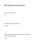 EMT 2023 Vocabulary Exam 2 TCD &vert; Questions&comma; Answers & Study Guide