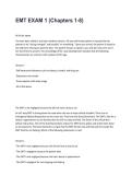  EMT Exam 1 Chapters 1&ndash;8 &vert; Questions&comma; Answers & Comprehensive Study Guide 2026&sol;2027