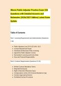 Illinois Public Adjuster Practice Exam 200 &NewLine;Questions with Detailed Answers and &NewLine;Rationales &lpar;2026&sol;2027 Edition&rpar; Latest Exam &NewLine;Update