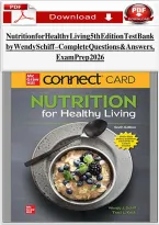 Nutrition for Healthy Living 5th Edition Test Bank by Wendy Schiff &ndash; Complete Questions & Answers&comma; Exam Prep 2026