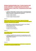Michigan Residential Builder Exam &vert; Practice Questions And &NewLine;Answers 2026&sol;2027 &vert; Complete Questions And Answers &NewLine;&lpar;Verified Answers&rpar; &vert; Exam Prep &vert; Comprehensive Exam Guide &NewLine;2026&2027