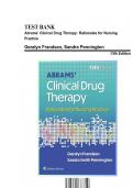 Test Bank - Abrams&rsquo; Clinical Drug Therapy&colon; Rationales for Nursing Practice&comma; 13th Edition &lpar;Frandsen&comma; 2025&rpar;&comma; 9781975222321&comma; Chapter 1-61 All Chapters&NewLine;