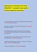 Maintenance Technician Test Prep &NewLine;2026&sol;2027 &vert; Complete Study Guide &vert; Practice Questions & Answers &NewLine;