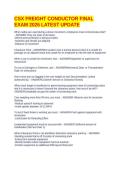 CSX FREIGHT CONDUCTOR FINAL EXAM 2026 LATEST UPDATE