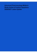 Advanced Pharmacology Midterm Study Guide & Practice Questions 2026&ndash;2027 Latest Update
