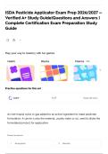 ISDA Pesticide Applicator Exam Prep 2026&sol;2027 &mdash; Verified A&plus; Study Guide&vert;Questions and Answers &vert; Complete Certification Exam Preparation Study Guide