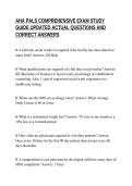 AHA PALS COMPREHENSIVE EXAM STUDY&NewLine;GUIDE UPDATED ACTUAL QUESTIONS AND&NewLine;CORRECT ANSWERS