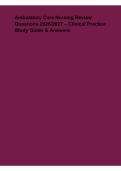 Ambulatory Care Nursing Review Questions 2026&ndash;2027 &ndash; Clinical Practice Study Guide & Answers