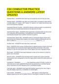 CSX CONDUCTOR PRACTICE QUESTIONS & ANSWERS LATEST UPDATE&excl;&excl;