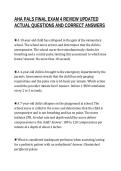 AHA PALS FINAL EXAM 4 REVIEW UPDATED&NewLine;ACTUAL QUESTIONS AND CORRECT ANSWERS