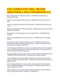 CSX CONDUCTOR FINAL REVIEW QUESTIONS & SOLUTIONS&lpar;RATED A&plus;&rpar;