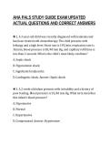 AHA PALS STUDY GUIDE EXAM UPDATED&NewLine;ACTUAL QUESTIONS AND CORRECT ANSWERS