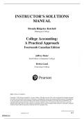 Instructor&rsquo;s Solutions Manual &ndash; College Accounting 14th Canadian Edition  Slater &vert; Good &vert; Ridgeley-Ketchell &vert; All Chapters Covered &vert; Accounting Problems & Solutions &vert; Graded A&plus;
