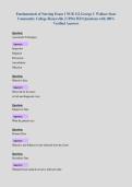 Fundamentals of Nursing Exam 1 NUR 112 George C Wallace State&NewLine;Community College-Hanceville &vert; UPDATED Questions with 100&percnt;&NewLine;Verified Answers&NewLine;