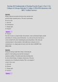 Nursing 101 Fundamentals of Nursing Practice Exam 1&comma; Part 1 City&NewLine;Colleges of Chicago-Malcolm X College &vert; UPDATED Questions with&NewLine;100&percnt; Verified Answers