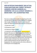 HESI Nutrition Specialty Board Exam Matrix &lpar;Latest 2026&rpar; &vert; 140 Unique Q&As & Clinical Diet Rationales