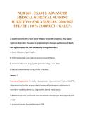 NUR 265 - EXAM 2&colon; ADVANCED&NewLine;MEDICAL-SURGICAL NURSING&NewLine;QUESTIONS AND ANSWERS &vert; 2026&sol;2027&NewLine;UPDATE &vert; 100&percnt; CORRECT &ndash; GALEN&period;