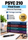 PSYC 210 Abnormal Psychology Modules 1&ndash;8 &plus; Final Exam Complete Bundle &lpar;2026&sol;2027&rpar; Actual Q&A &vert; Portage A&plus; Guarantee