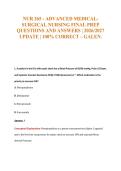 NUR 265 Exam Compilations with Complete & Verified Solutions