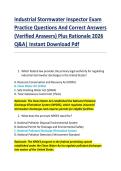 Industrial Stormwater Inspector Exam &NewLine;Practice Questions And Correct Answers &NewLine;&lpar;Verified Answers&rpar; Plus Rationale 2026 &NewLine;Q&A&vert; Instant Download Pdf 