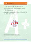 NU 545 Advance Pathophysiology Unit 2 &NewLine;Exam- University of South Alabama &vert; LATEST &NewLine;UPDATE 2026&sol;2027 &NewLine;&lpar;VERIFIED ANSWERS&rpar; &vert;ALREADY GRADED A&plus;&sol; &NewLine;COLLEGE OF NURSING 