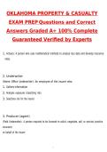Oklahoma Property and Casualty Exam Prep Latest 2026 Actual Exam Questions and Correct Answers &lpar;Latest 2026 &sol; 2027 Update&rpar; A&plus; Grade 100&percnt; Guarantee Verified by Experts