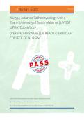 NU 545 Advance Pathophysiology Unit 2 &NewLine;Exam- University of South Alabama &vert; LATEST &NewLine;UPDATE 2026&sol;2027 &NewLine;&lpar;VERIFIED ANSWERS&rpar; &vert;ALREADY GRADED A&plus;&sol; &NewLine;COLLEGE OF NURSING 