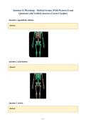 Anatomy & Physiology - Skeletal System &lpar;With Pictures&rpar; Exam&NewLine;Questions with Verified Answers &lpar;Correct Update&rpar;