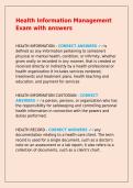 Health Information Management Exam with answers