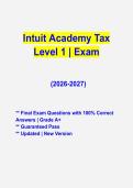 Intuit Academy Tax Level 1 Exam 2026&sol;2027 &ndash; Study Guide&comma; Practice Questions & Exam Prep&NewLine;