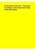 Fundamentals of Nursing &ndash; Theoretical Foundations of Nursing Practice Study Guide 2026 Update
