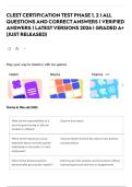 CLEET CERTIFICATION TEST PHASE 1&comma; 2 &vert; ALL QUESTIONS AND CORRECT ANSWERS &vert; VERIFIED ANSWERS &vert; LATEST VERSIONS 2026 &vert; GRADED A&plus; &lpar;JUST RELEASED&rpar;