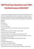 HAP Final Exam Questions and 100&percnt; Verified Answers &lpar;2026&sol;2027&rpar;