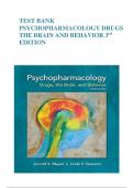 TEST BANK&NewLine;PSYCHOPHARMACOLOGY DRUGS &NewLine;THE BRAIN AND BEHAVIOR 3&NewLine;EDITIO