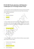 NCLEX-RN Practice Questions with Rationales &vert; Verified Q&A for US Nursing Licensure Exam