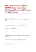 NEIEP Mechanics Exam &lbrack;2026&sol;2027&rsqb; &ndash; Mike&rsquo;s Ultimate Mechanics Review&comma; Verified Questions & Answers&comma; Complete Study Guide