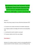 Pennsylvania Career and Technical Teacher &NewLine;Certification Exam Practice Questions And &NewLine;Correct Answers &lpar;Verified Answers&rpar; Plus &NewLine;Rationales 2026 Q&A &vert; Instant Download Pdf