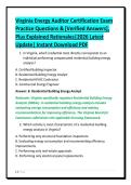 Virginia Energy Auditor Certification Exam&NewLine;Practice Questions & &lbrack;Verified Answers&rsqb;&comma;&NewLine;Plus Explained Rationales&vert;2026 Latest&NewLine;Update&vert; Instant Download PDF&NewLine;