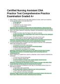 Certified Nursing Assistant CNA Practice Test Comprehensive Practice Examination Graded A&plus;
